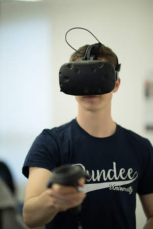 A person using a VR headset