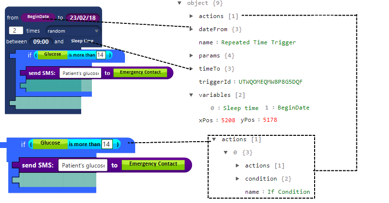 Screenshot of Jeeves adjacent to its config JSON